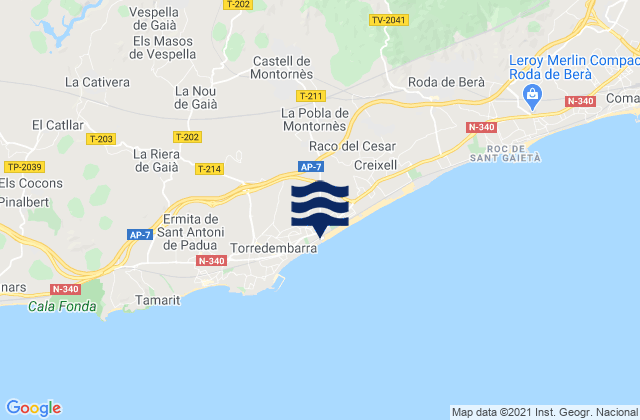 Salomó, Spainの潮見表地図