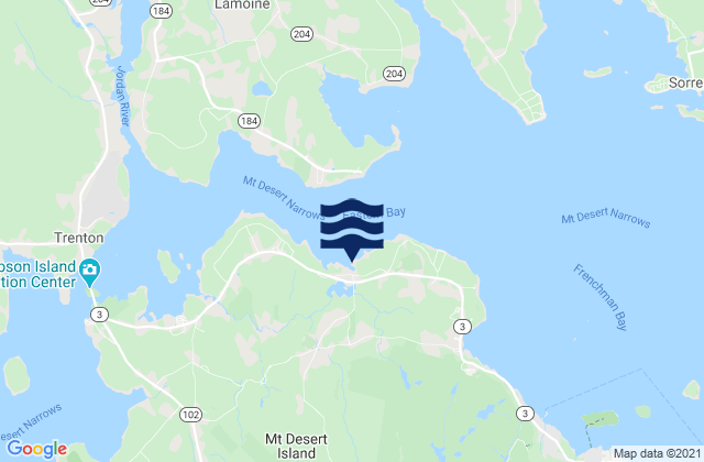 Salsbury Cove, United Statesの潮見表地図