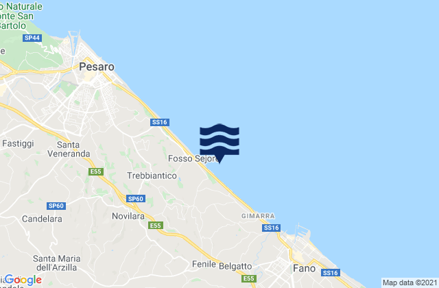 Saltara, Italyの潮見表地図