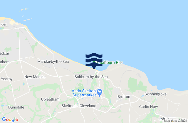 Saltburn-by-the-Sea, United Kingdomの潮見表地図