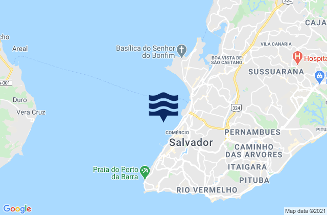 Salvador, Brazilの潮見表地図