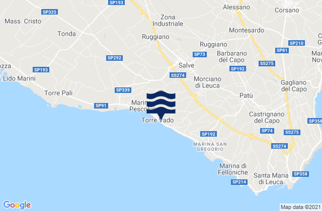 Salve, Italyの潮見表地図
