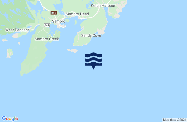 Sambro Island, Canadaの潮見表地図