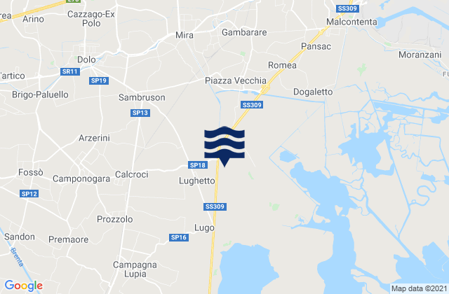 Sambruson, Italyの潮見表地図