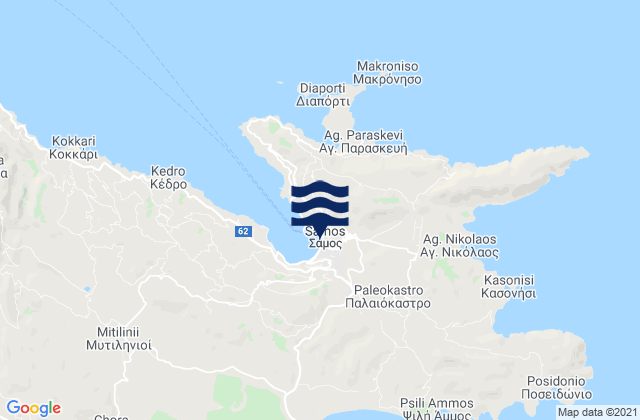 Samos, Greeceの潮見表地図