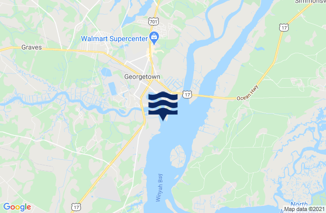 Sampit River entrance, United Statesの潮見表地図
