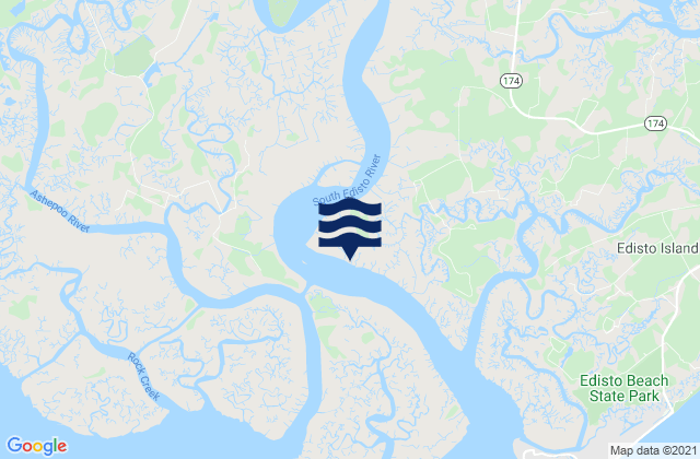 Sampson Island S end South Edisto River, United Statesの潮見表地図