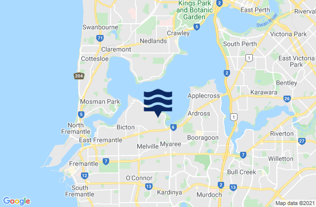 Samson, Australiaの潮見表地図