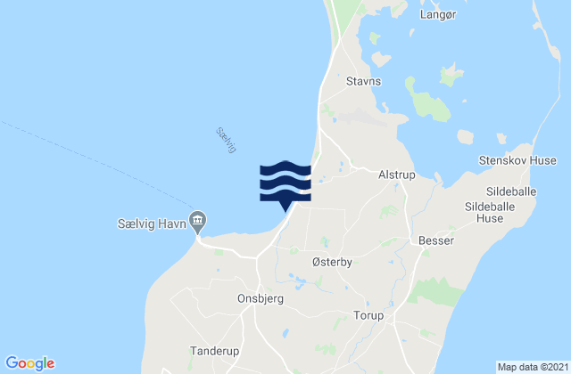 Samsø Kommune, Denmarkの潮見表地図