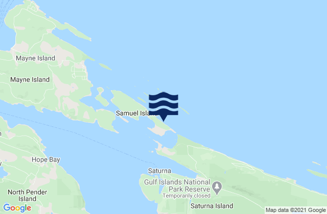 Samuel Island (North Shore), United Statesの潮見表地図