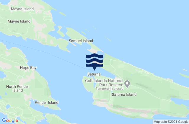 Samuel Island (South Shore), United Statesの潮見表地図