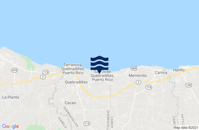 San Antonio Barrio, Puerto Ricoの潮見表地図