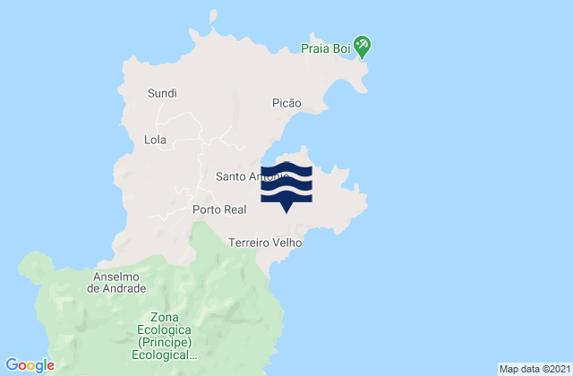 San Antonio Bay Ilha do Principe, Sao Tome and Principeの潮見表地図