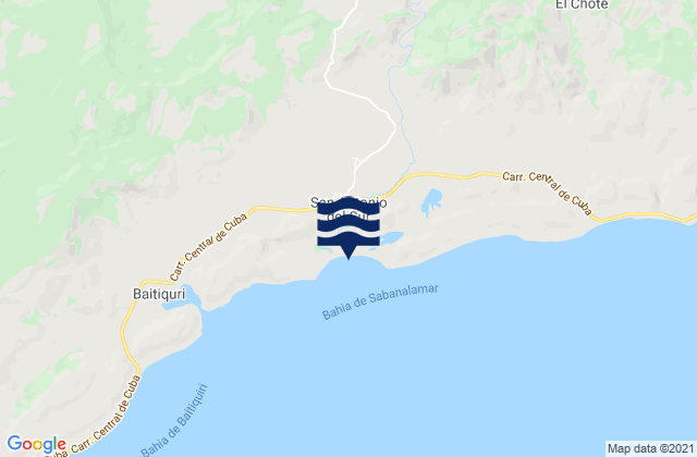 San Antonio Del Sur, Cubaの潮見表地図