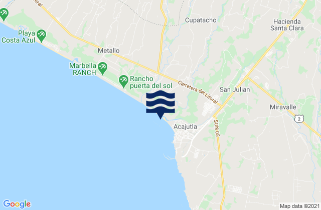 San Antonio del Monte, El Salvadorの潮見表地図