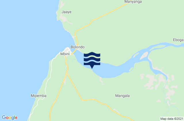San Benito River Rio Muni, Equatorial Guineaの潮見表地図