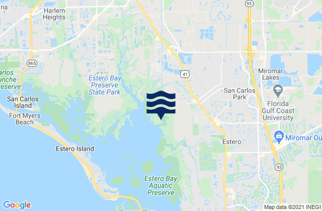 San Carlos Park, United Statesの潮見表地図