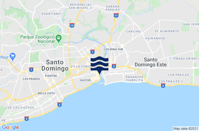 San Carlos, Dominican Republicの潮見表地図