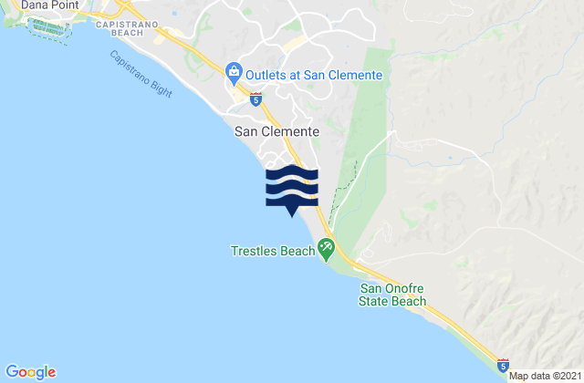 San Clemente State Beach, United Statesの潮見表地図