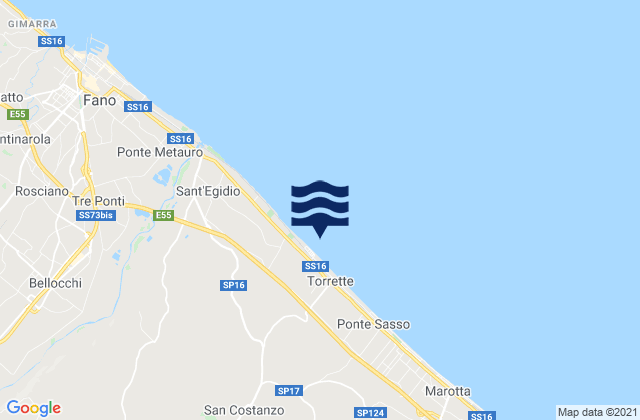 San Costanzo, Italyの潮見表地図
