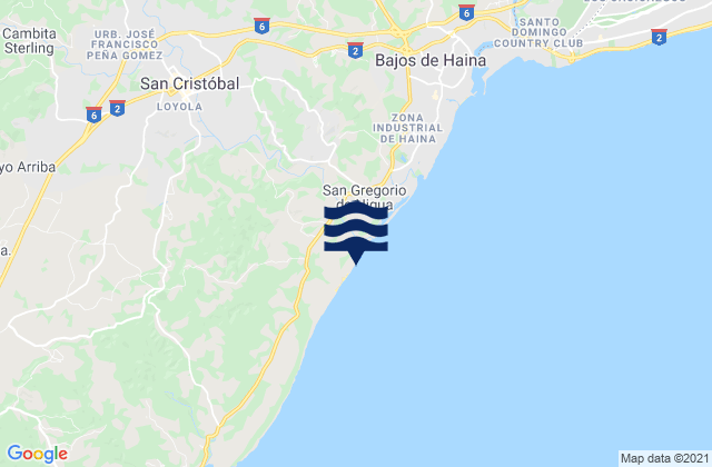 San Cristóbal, Dominican Republicの潮見表地図