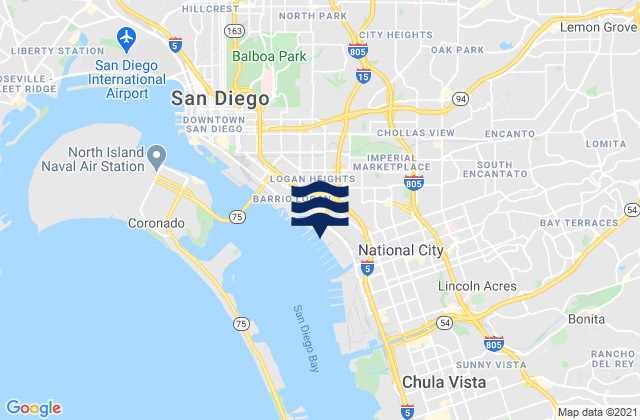 San Diego County, United Statesの潮見表地図