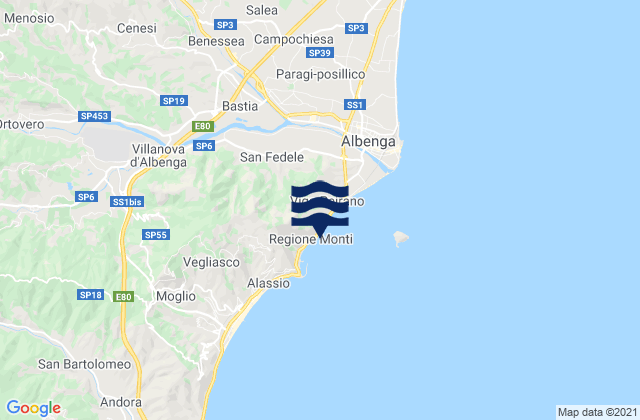 San Fedele-Lusignano, Italyの潮見表地図