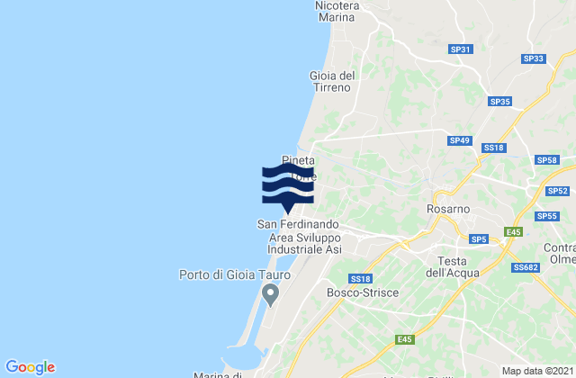 San Ferdinando, Italyの潮見表地図