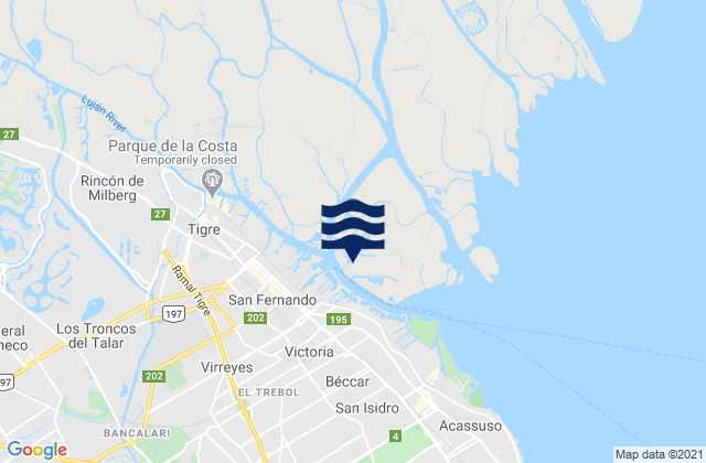 San Fernando, Argentinaの潮見表地図