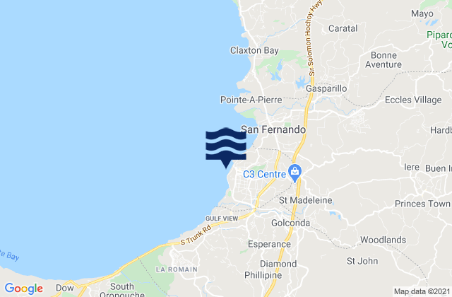 San Fernando, Trinidad and Tobagoの潮見表地図
