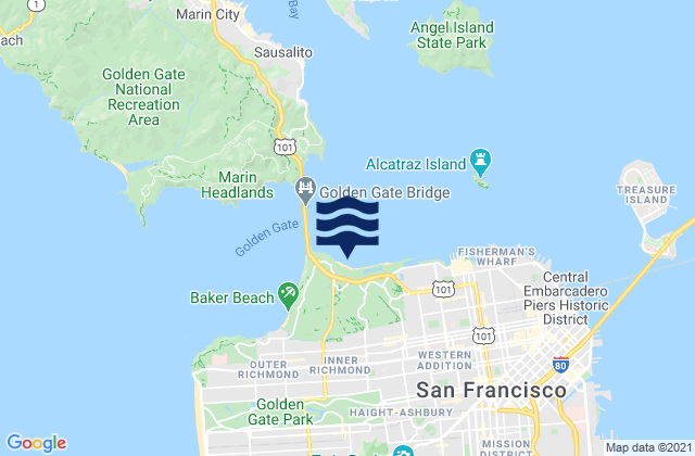 San Francisco (Golden Gate), United Statesの潮見表地図