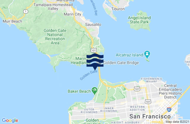 San Francisco Bay Entrance (Golden Gate), United Statesの潮見表地図