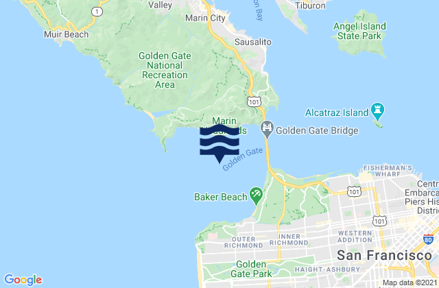 San Francisco Bay Entrance (Outside), United Statesの潮見表地図