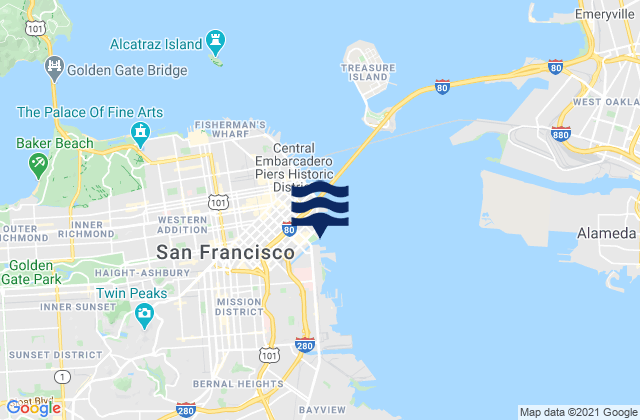 San Francisco, United Statesの潮見表地図