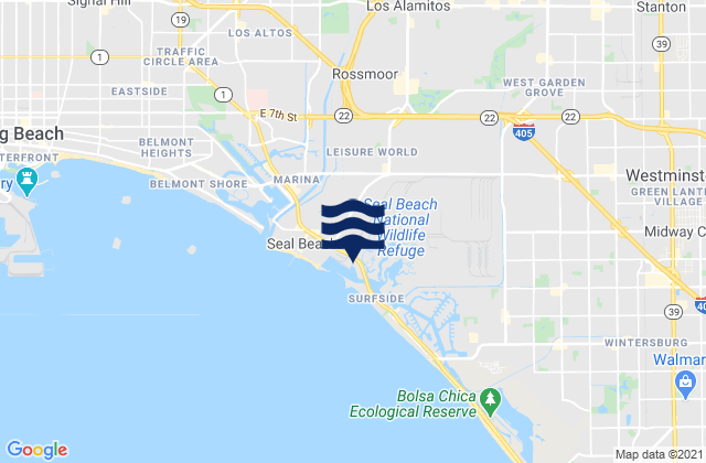 San Gabriel Rivermouth, United Statesの潮見表地図
