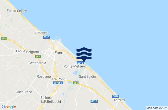 San Giorgio di Pesaro, Italyの潮見表地図