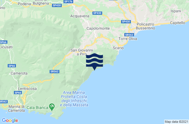 San Giovanni A Piro, Italyの潮見表地図