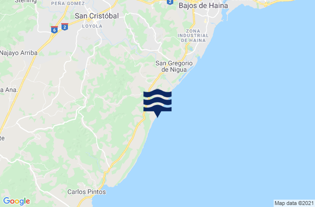 San Gregorio De Nigua, Dominican Republicの潮見表地図