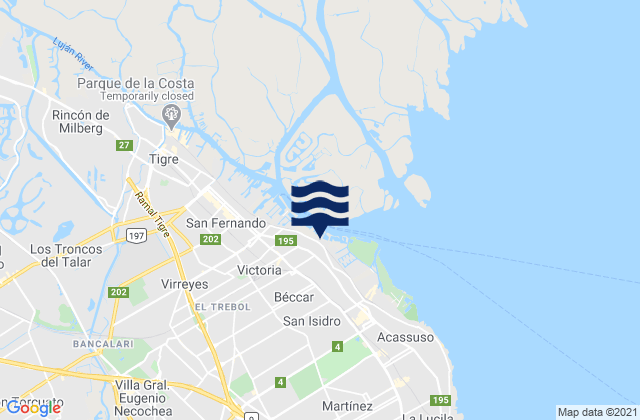 San Isidro, Argentinaの潮見表地図