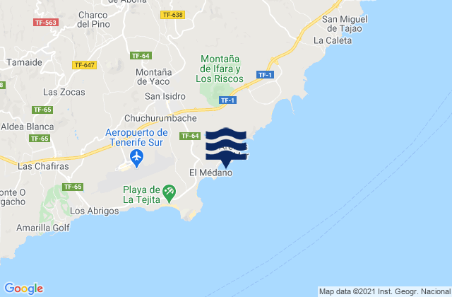 San Isidro, Spainの潮見表地図