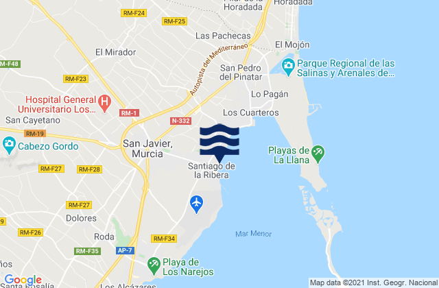 San Javier, Spainの潮見表地図