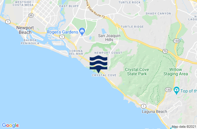 San Joaquin Hills, United Statesの潮見表地図
