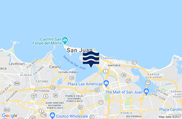 San Juan, Puerto Ricoの潮見表地図