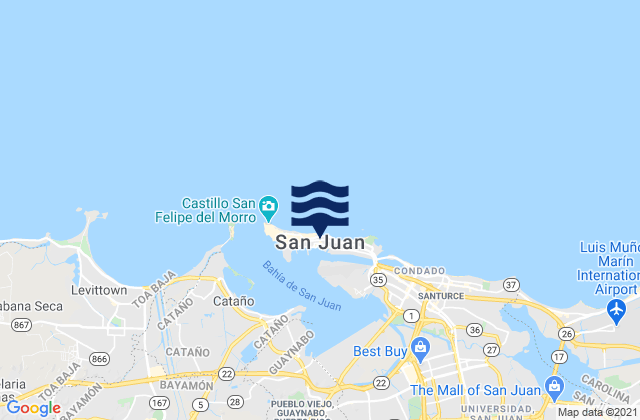 San Juan, Puerto Ricoの潮見表地図