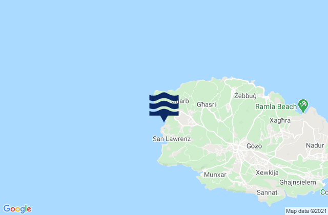 San Lawrenz, Maltaの潮見表地図