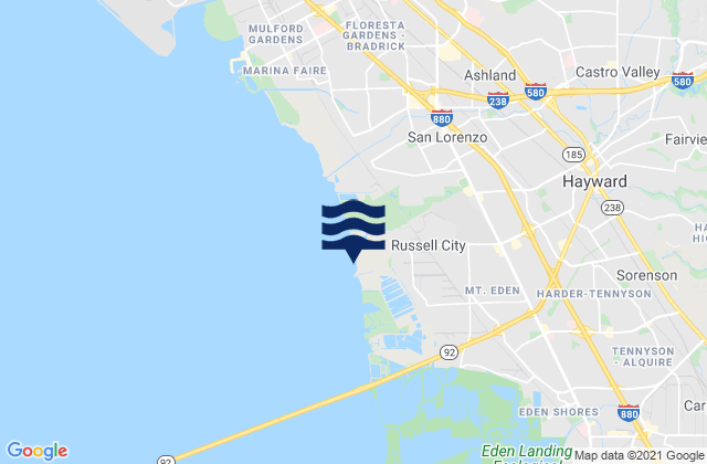 San Lorenzo, United Statesの潮見表地図
