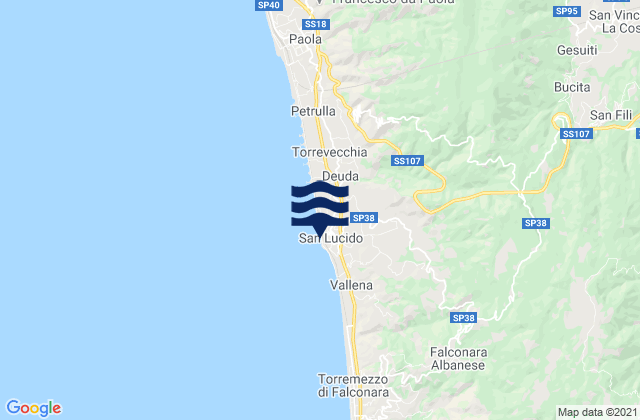 San Lucido, Italyの潮見表地図