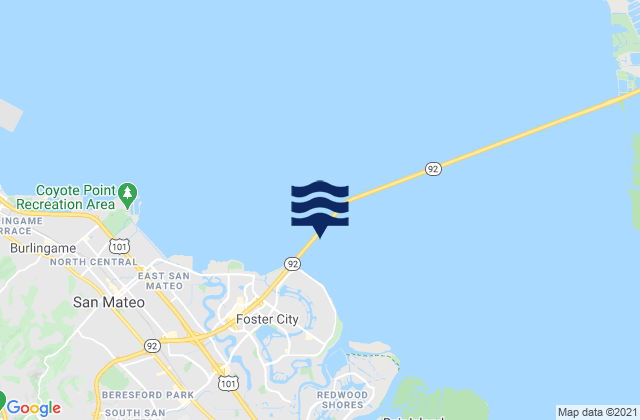 San Mateo Bridge, United Statesの潮見表地図