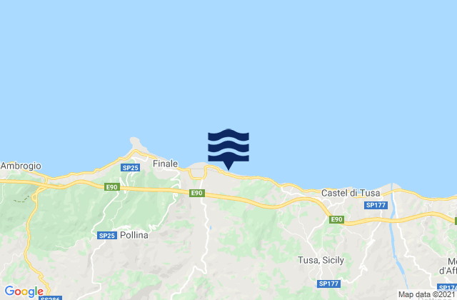 San Mauro Castelverde, Italyの潮見表地図