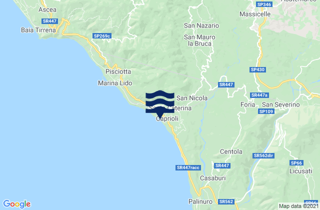 San Mauro la Bruca, Italyの潮見表地図